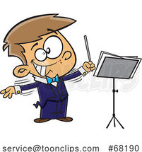 Cartoon Boy Music Conductor by Toonaday