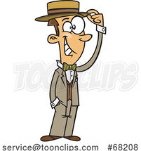 Cartoon Nick Carraway from the Great Gatsby by Toonaday