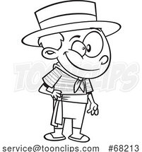 Cartoon Black and White Italian Boy by Toonaday