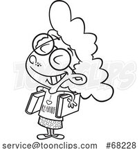 Cartoon Black and White Girl with an I Love Reading Shirt by Toonaday