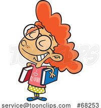 Cartoon Girl with an I Love Reading Shirt by Toonaday