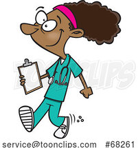 Cartoon Happy Nurse Walking by Toonaday