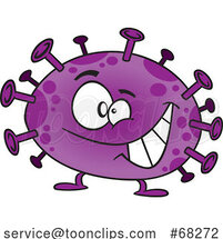 Cartoon Grinning Corona Virus by Toonaday
