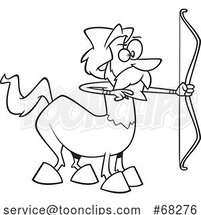 Black and White Cartoon Centaur Archer by Toonaday