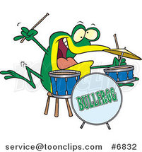 Cartoon Drummer Frog by Toonaday