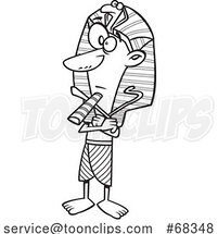 Black and White Cartoon Ancient Egyptian Pharaoh Ramesses II by Toonaday