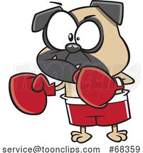 Cartoon Pugnacious Boxing Dog by Toonaday