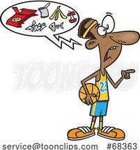 Cartoon Black Basketball Player Talking Trash by Toonaday