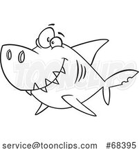 Cartoon Outline Daddy Shark by Toonaday