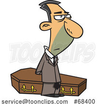 Cartoon Undertaker over a Coffin by Toonaday