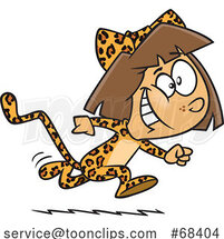 Cartoon White Girl Running in a Cheetah Costume by Toonaday