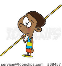 Cartoon Black Boy Pole Vaulter by Toonaday
