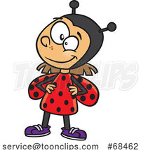 Cartoon Girl in a Ladybug Costume by Toonaday