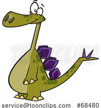 Cartoon Happy Stegosaurus Dinosaur by Toonaday