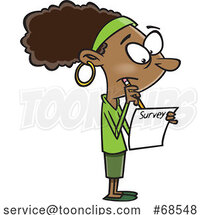Cartoon Black Lady Taking a Survey by Toonaday