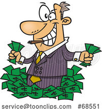 Cartoon Greedy Rich Business Man or Salesman by Toonaday