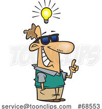 Cartoon Cool Guy with a Bright Idea by Toonaday