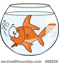 Cartoon Goldfish in a Bowl by Toonaday