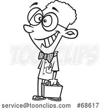 Cartoon Black and White Black Teen Boy Executive by Toonaday