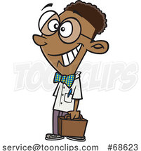 Cartoon Black Teen Boy Executive by Toonaday