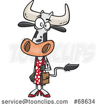 Cartoon Female Cow Shopping by Toonaday
