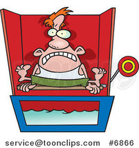 Cartoon Guy Sitting on a Dunk Tank by Toonaday