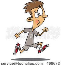 Cartoon Boy Running in Physical Education Class by Toonaday