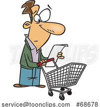 Cartoon Guy Reading a Shopping List by Toonaday