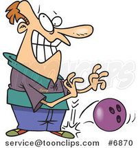 Cartoon Guy Dropping a Bowling Ball on His Foot by Toonaday