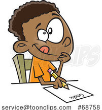 Cartoon Boy Writing down His Goals by Toonaday