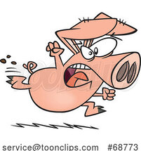 Cartoon Running Angry Pig by Toonaday