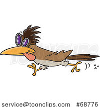 Cartoon Roadrunner Wearing Goggles by Toonaday