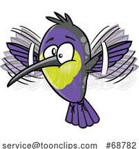 Cartoon Purple Hummingbird by Toonaday