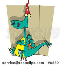 Cartoon Dinosaur Wearing a Dunce Hat by Toonaday