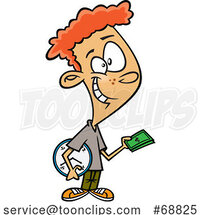 Clipart Cartoon Boy Buying Time by Toonaday