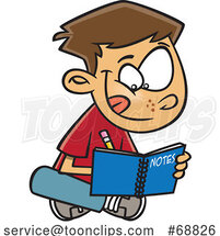 Clipart Cartoon Boy Writing Notes by Toonaday