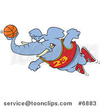 Cartoon Basketball Elephant by Toonaday