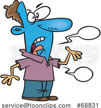 Clipart Cartoon Guy Blue in the Face by Toonaday