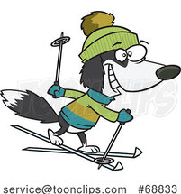 Clipart Cartoon Skiing Dog by Toonaday