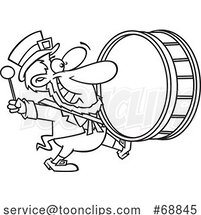 Cartoon Leprechaun Playing a Marching Drum by Toonaday