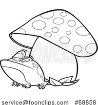 Cartoon Toad Under a Mushroom by Toonaday