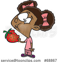 Cartoon Girl Eating a Strawberry by Toonaday