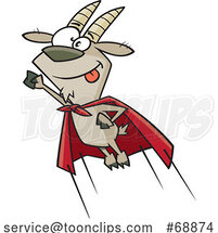 Cartoon Flying Super Goat by Toonaday