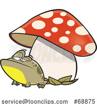 Cartoon Toad Under a Mushroom by Toonaday