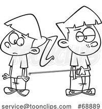 Cartoon Boy and Girl Social Distancing by Toonaday