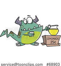Cartoon Monster Selling Lemonade by Toonaday