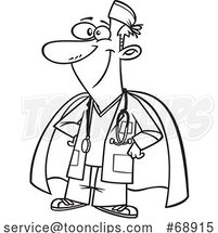 Cartoon Black and White Super Doctor by Toonaday