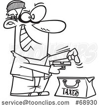 Cartoon Black and White Tax Thief by Toonaday