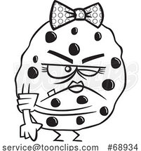 Cartoon Black and White Tough Female Cookie by Toonaday