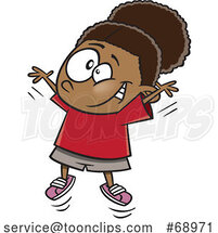 Cartoon Girl Doing Jumping Jacks by Toonaday